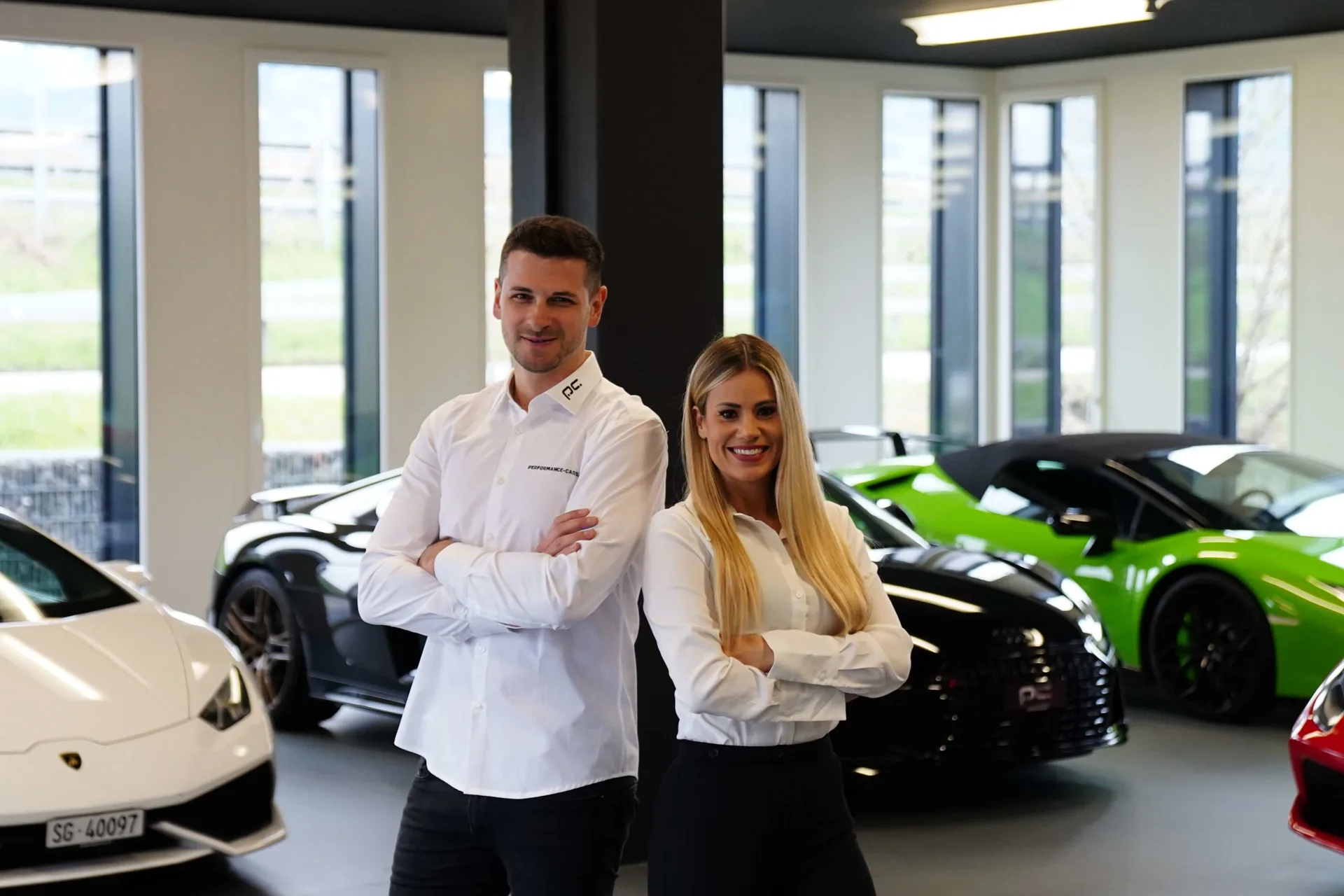 Alexander Palackovic and Melanie Bischof in the Widnau showroom